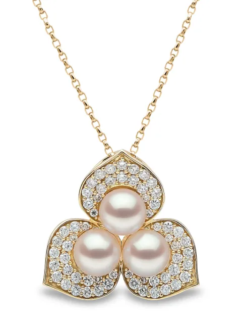 Yoko London 18kt yellow gold Petal pearl and diamond pendant Gold QYP23086X