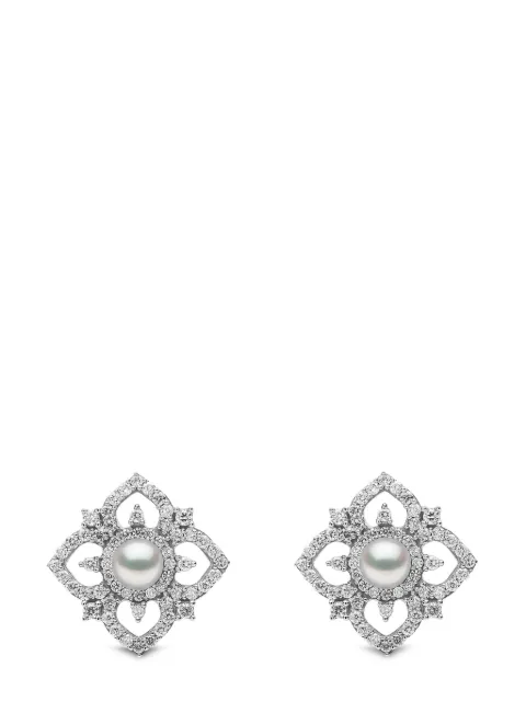 Yoko London 18kt white gold Petal pearl and diamond earrings Silver QYE23117X