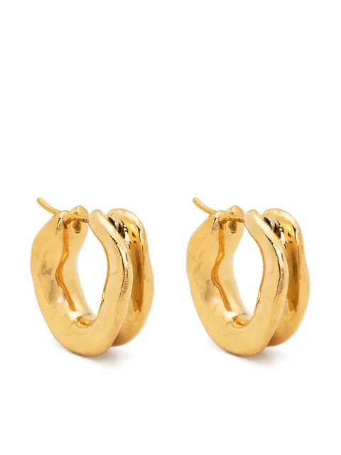 Vann Jewelry asymmetric rounded hoop earrings Gold AW22ER002YG001