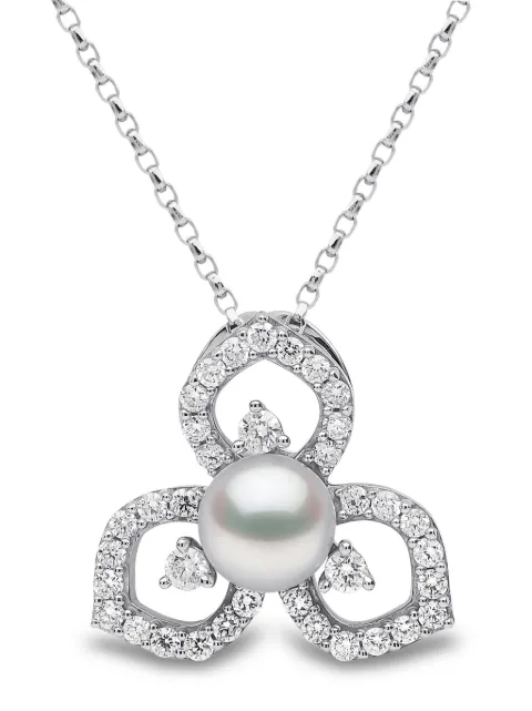 Yoko London 18kt white gold Petal pearl and diamond pendant Silver QYP23077X