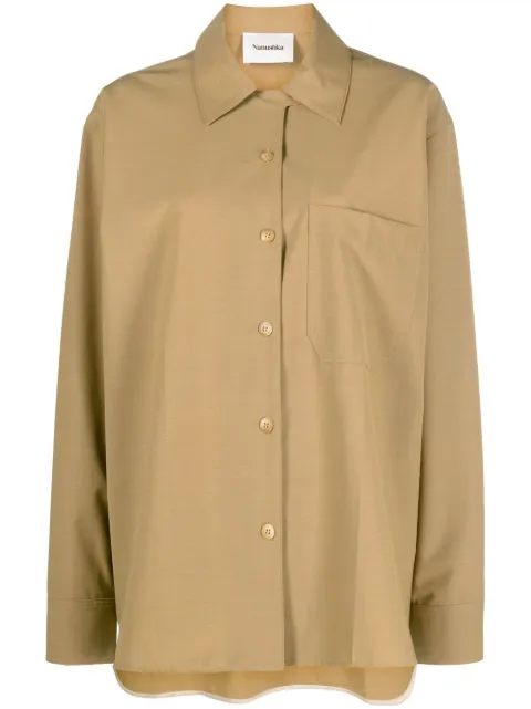 Nanushka classic-collar overshirt Brown NW22PFSH00174