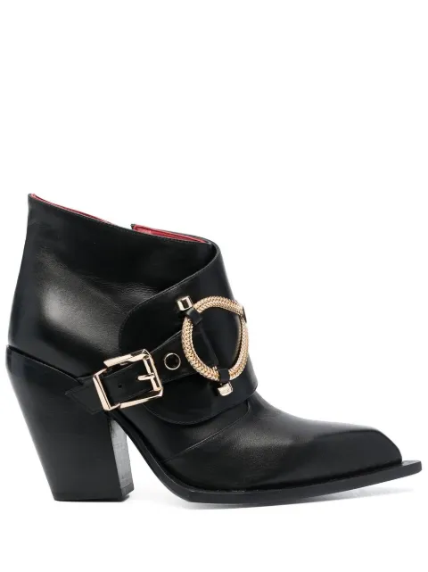 HARDOT chain-link trim biker boots Black HRBWB10B