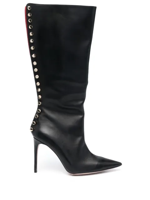 HARDOT stud-embellished 105mm boots Black HZIPIT10B