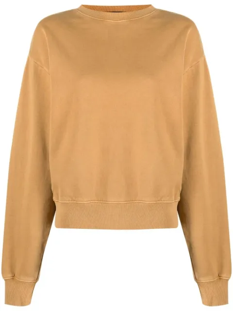 Ksubi ribbed-detail round-neck sweatshirt Orange WPF22FL014