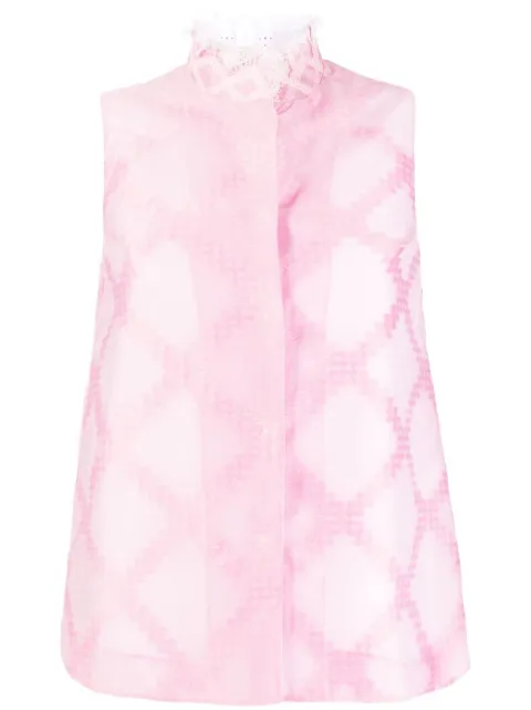 SHIATZY CHEN lace-collar detail vest Pink 621884