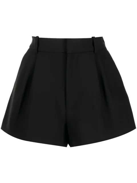 AREA logo-laque pleated tailored shorts Black 2203P11150