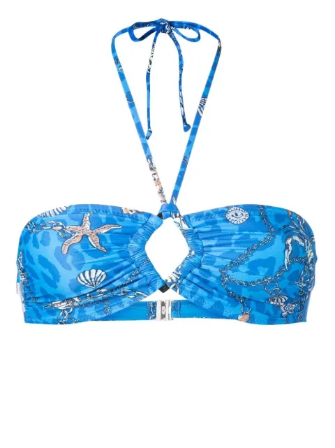GANNI recycled bikini top Blue A4298