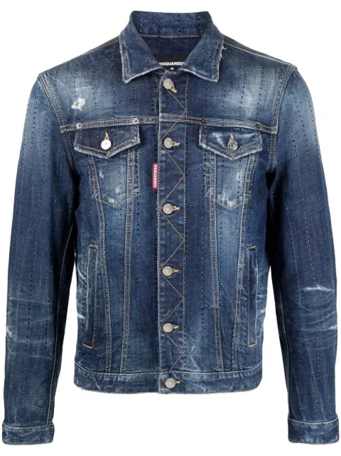 DSQUARED2 distressed denim jacket Blue S74AM1357S30664