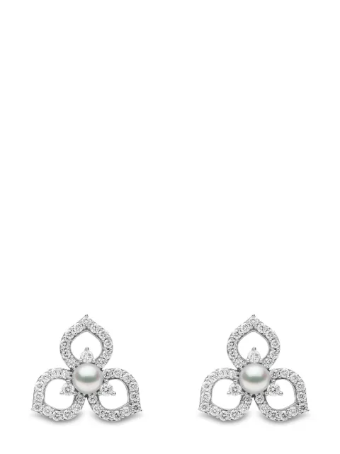 Yoko London 18kt white gold Petal pearl and diamond earrings Silver QYE23077X