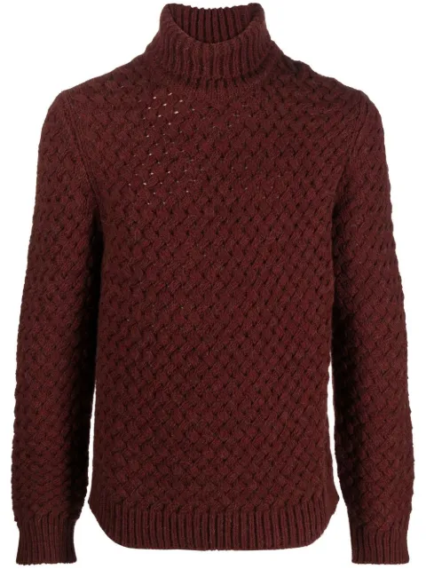 Lardini roll-neck chunky knit jumper Red IRLMML250IR59030