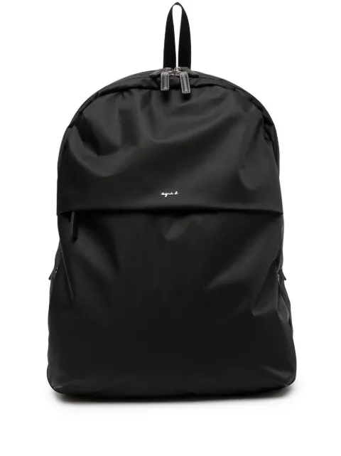 agnès b. logo-plaque backpack Black O584VN01