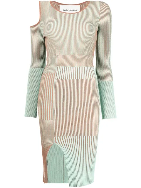 Andersson Bell striped knitted dress Brown ATB764W