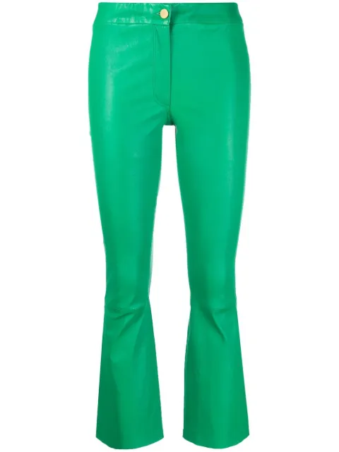 Arma cropped leather trousers Green 001L22600502