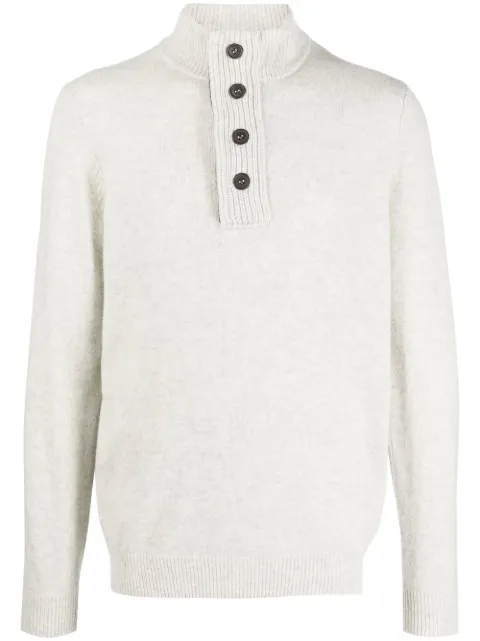 Barbour button-plack detail knit jumper Grey MKN0585BE14