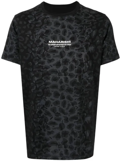 Maharishi logo-print organic-cotton T-shirt Black 7365