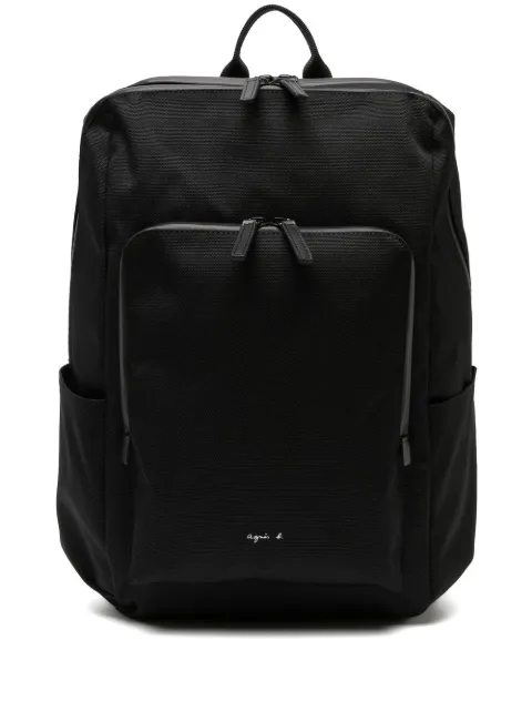 agnès b. logo-print zip-up backpack Black O622VNR6