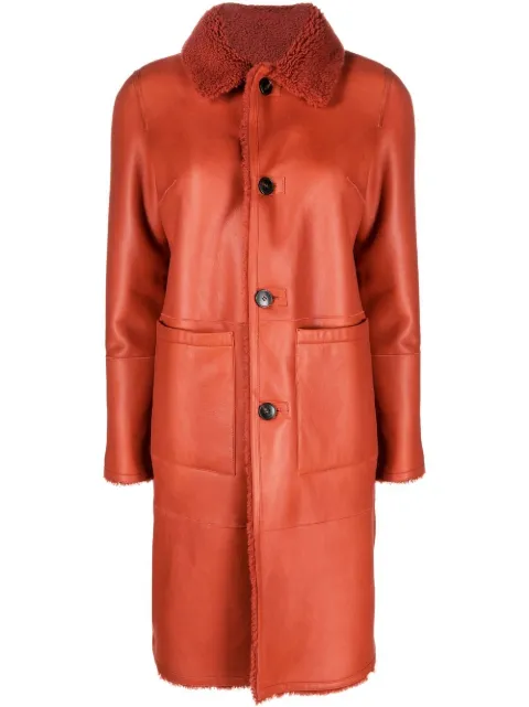 Yves Salomon reversible lambskin coat Red 21DYM60795MLAD