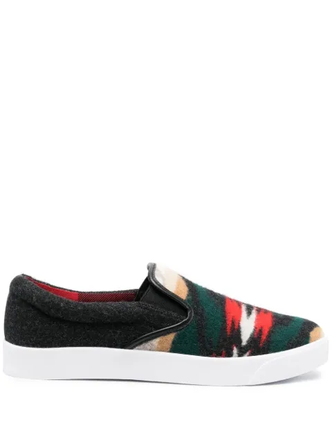 Junya Watanabe MAN abstract-pattern wool sneakers Green WJK107