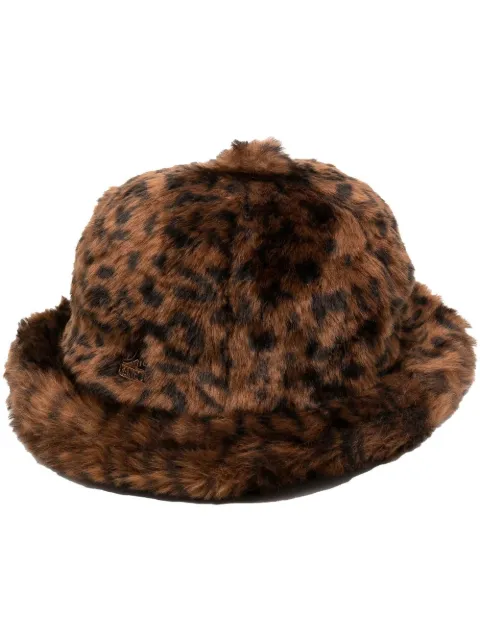 Kangol faux-fur logo-patch hat Brown K4190ST