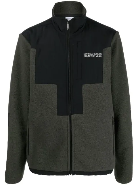 COUNTY OF MILAN logo-print zip-fastening jacket Black CMEA170F22FAB0015610