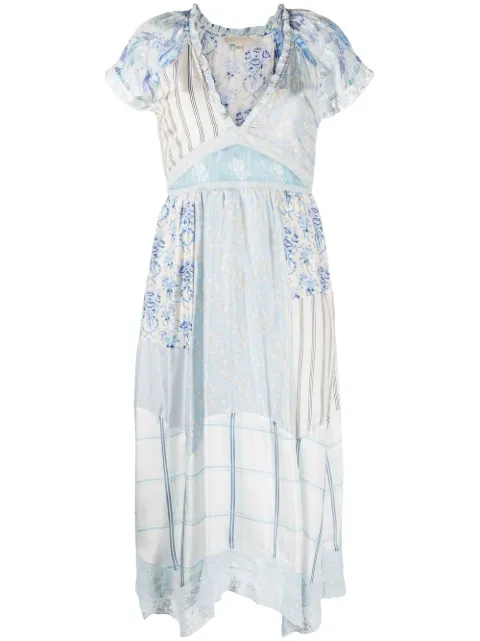 LoveShackFancy patchwork midi dress Blue D16421182