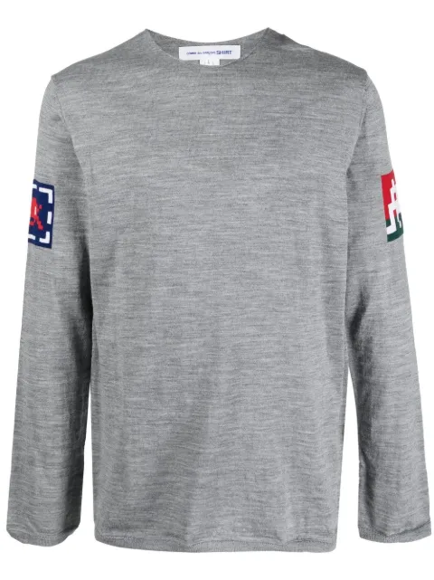Comme Des Garçons Shirt intarsia-knit sweater Grey FJN003W22