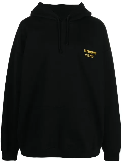 VETEMENTS embroidered logo hoodie Black UA53HD120B