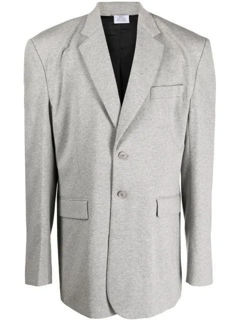 VETEMENTS single-breasted shoulder-pad blazer Grey UA53JA700G