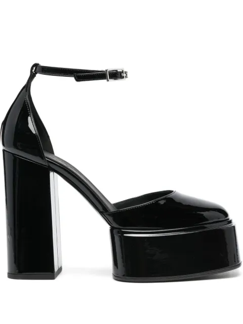3juin 115mm platform leather pumps Black 323W5001O0678
