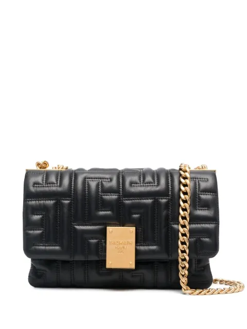 Balmain small 1945 quilted shoulder bag Black YN1BJ778LNQD