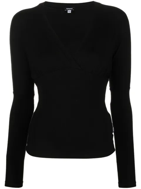 Versace Pre-Owned 2000s fine-knit V-neck jumper Black VERS250BI