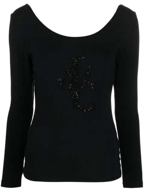 Versace Pre-Owned 2000s sequinned long-sleeved top Black VERS320M