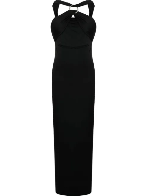 The Attico draped halterneck dress Black 231WCW77E069