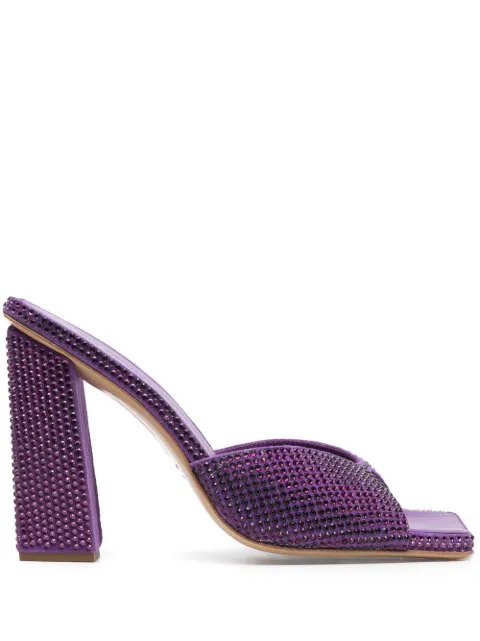 GIABORGHINI glass-crystal embellished sandals Purple ROSIE14