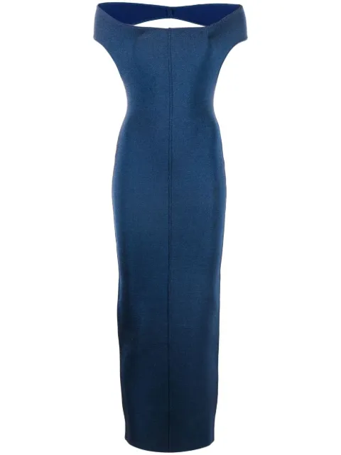 Alaïa off-shoulder open-back dress Black AA9R23203M7605