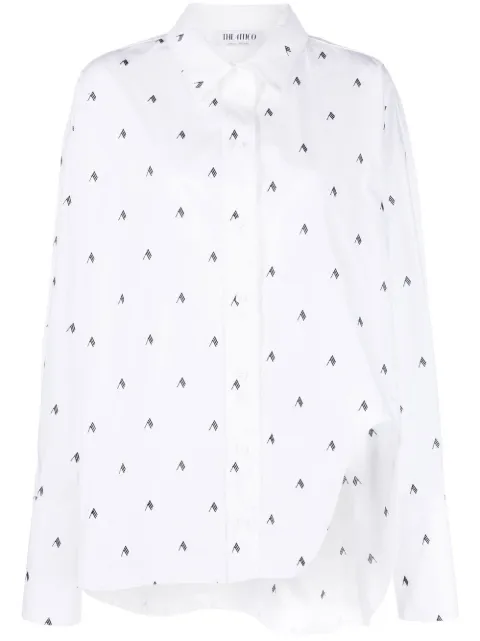 The Attico Diana oversized logo-print shirt White 231WCH04C052R