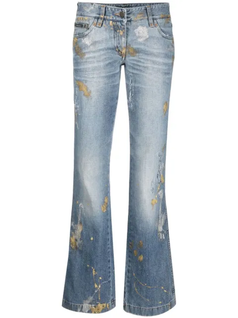 Dolce & Gabbana Pre-Owned 2000s paint-platter jeans Black DOGA380FB