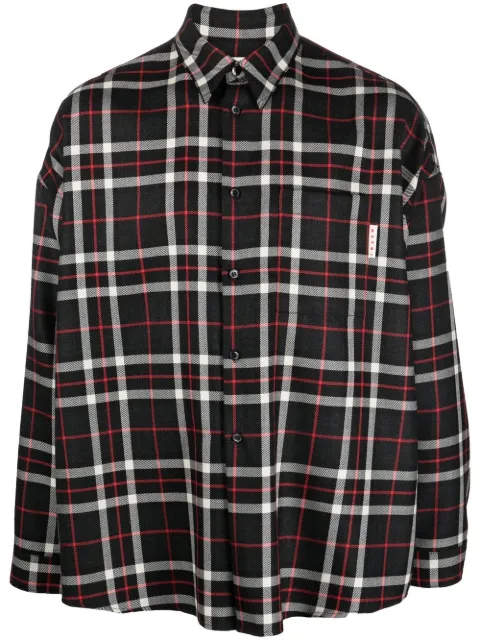Marni tartan button-down shirt Grey CUMU0061A1UTW972