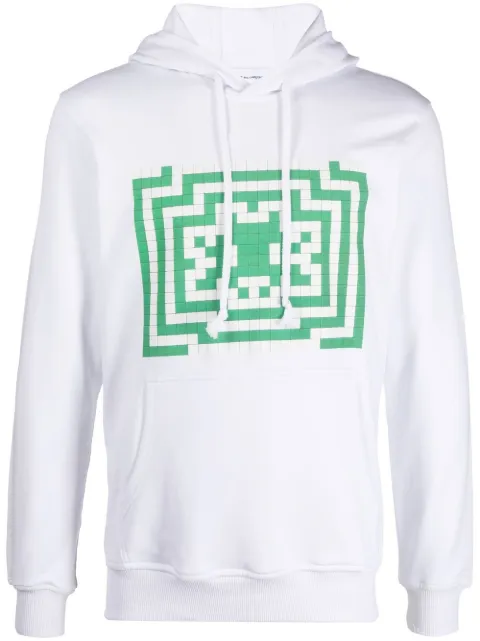 Comme Des Garçons Shirt graphic-print long-sleeve hoodie White FJT006W22