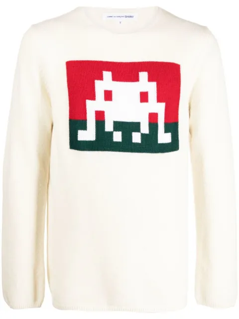Comme Des Garçons Shirt graphic-print jumper White FJN007