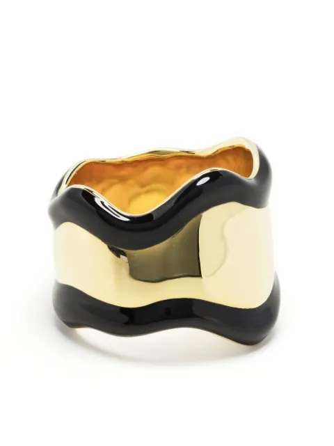 Eshvi two-tone wave ring Black 18475XRBYSH1