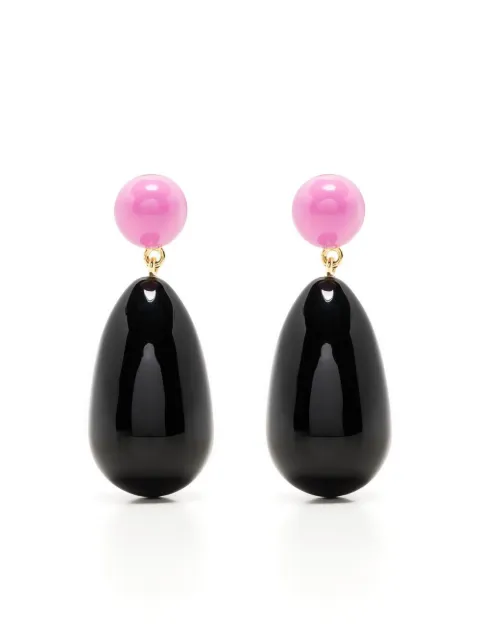 Eshvi enamel drop earrings Black 10798FESYSH60