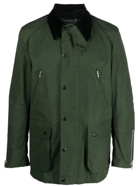 Department 5 contrast-collar organic cotton jacket Green UC0272TF0164