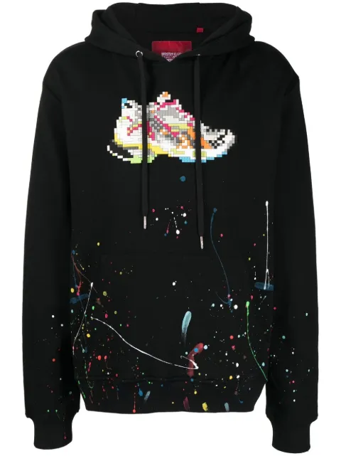 Mostly Heard Rarely Seen 8-Bit sneaker-print long-sleeve hoodie Black MHEB02BCKH06