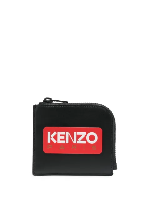 Kenzo logo-print leather wallet Black FD55PM823L41