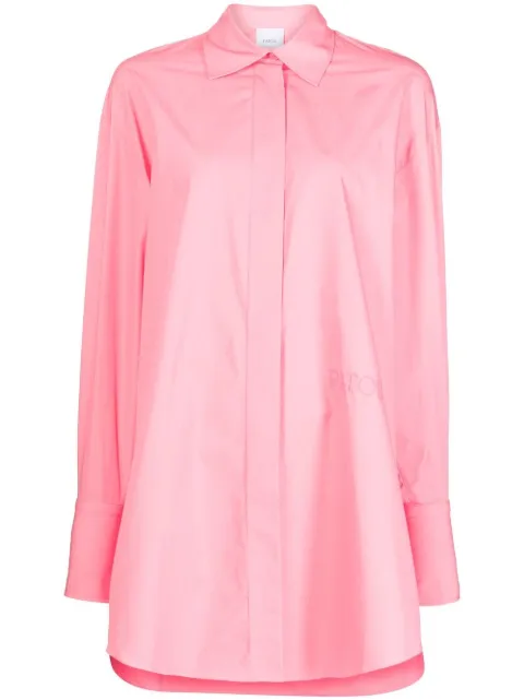 Patou oversize long-sleeve cotton shirt Pink DR1010017423C