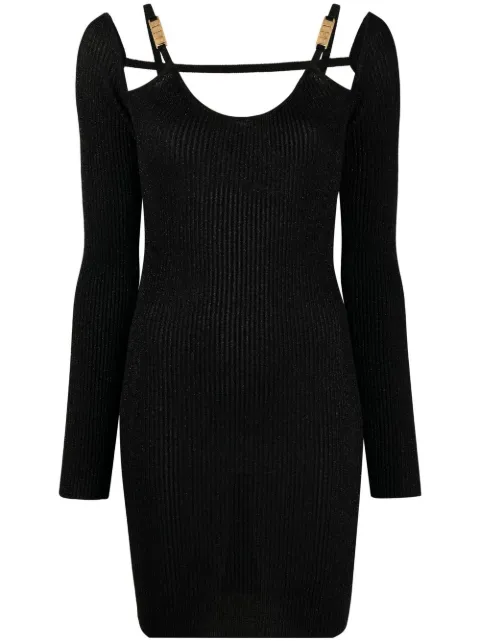 GCDS cold-shoulder knitted dress Black AI22W670908