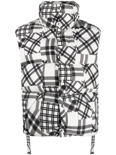Khrisjoy check-pattern padded gilet White CFPM049NMCHK
