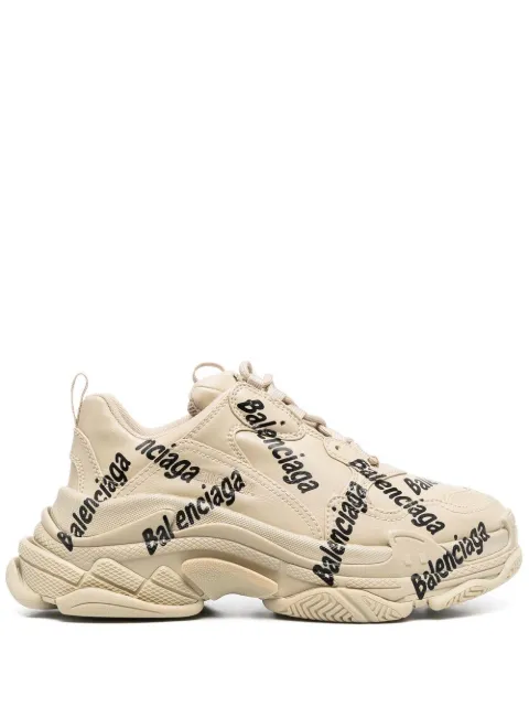 Balenciaga Triple S logo-print sneakers Neutrals 524039W2FAB