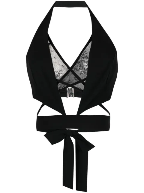 DSQUARED2 halterneck cut-out crop top Black S75NC1017S76470